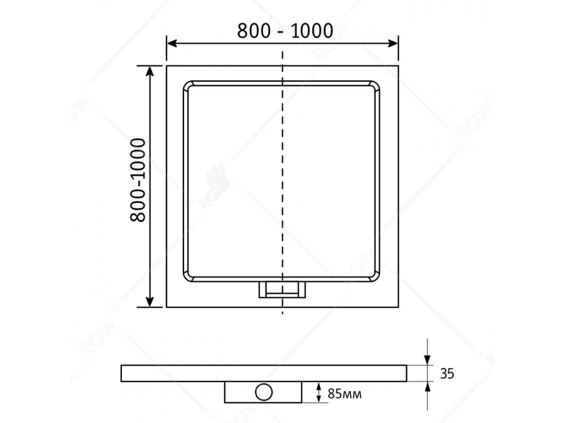 Купить Душевой поддон RGW GWS-01, 100 x 100 см, 03150100-01