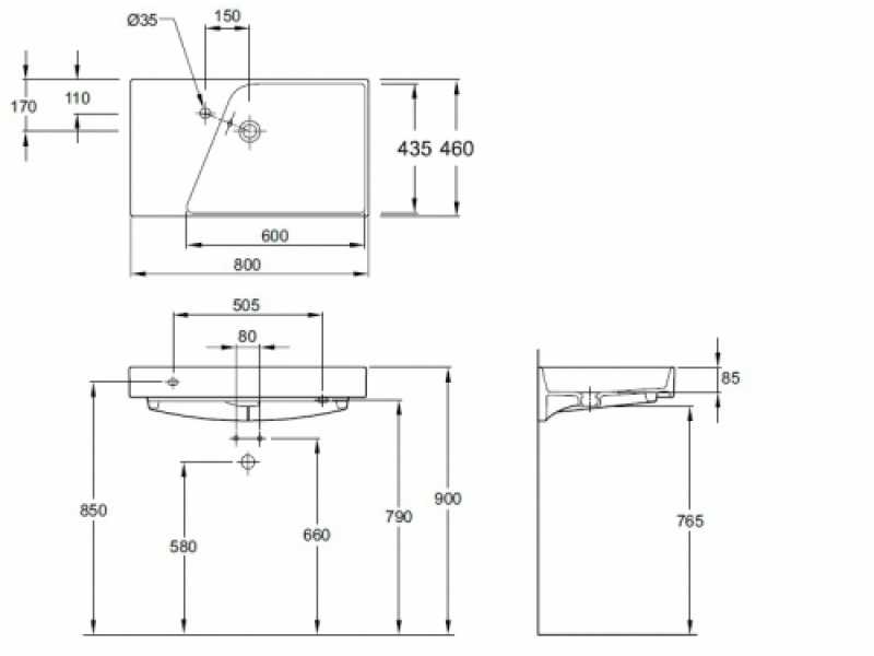 Купить Раковина Jacob Delafon Formilia Rythmik EXO112-00 80 x 46 см