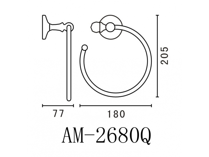 Купить Полотенцедержатель Art&Max Antic AM-E-2680Q,18 см, бронза