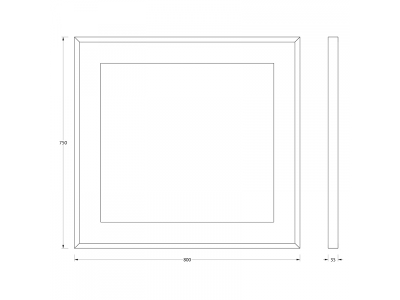 Купить Зеркало в багетной раме и LED-светильником Evoform Ledside BY 2203 80х75 см