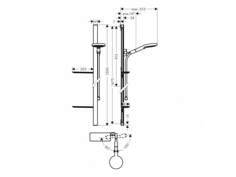 Купить Душевой гарнитур Hansgrohe Raindance Select S 27646400, белый/хром