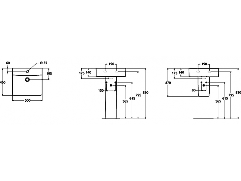 Купить Раковина Ideal Standard Connect Cube, E788401, 50*46*14 см