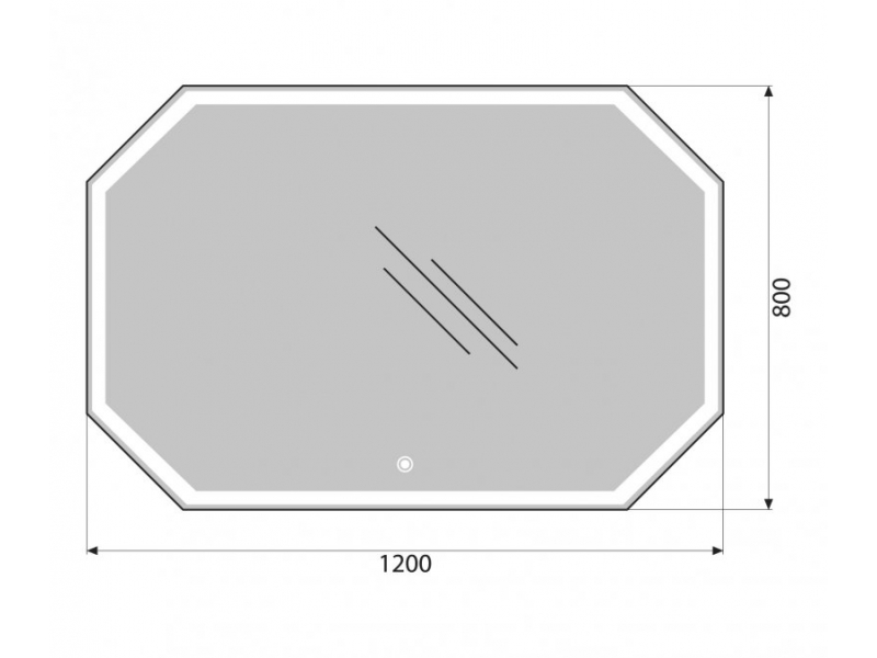Купить Зеркало с встроенным светильником и сенсорным выключателем BelBagno SPC-OTT-1200-800-LED-TCH, 12W, 220-240V, 1200x30x800