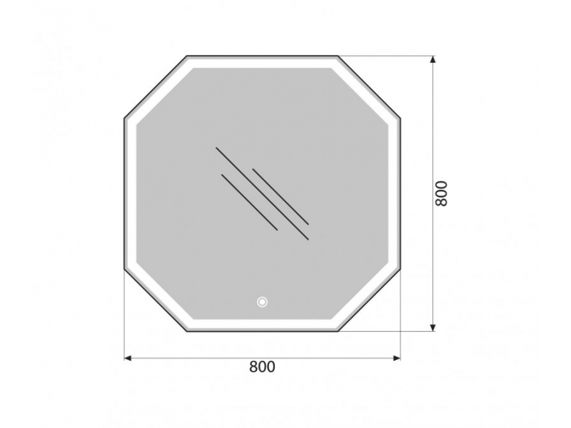 Купить Зеркало с встроенным светильником и сенсорным выключателем BelBagno SPC-OTT-800-800-LED-TCH, 12W, 220-240V, 800x30x800
