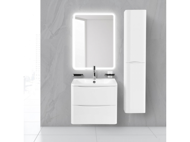 Купить Тумба под раковину Belbagno Acqua 60 cм подвесная, Bianco Lucido, ACQUA-600-2C-SO-BL