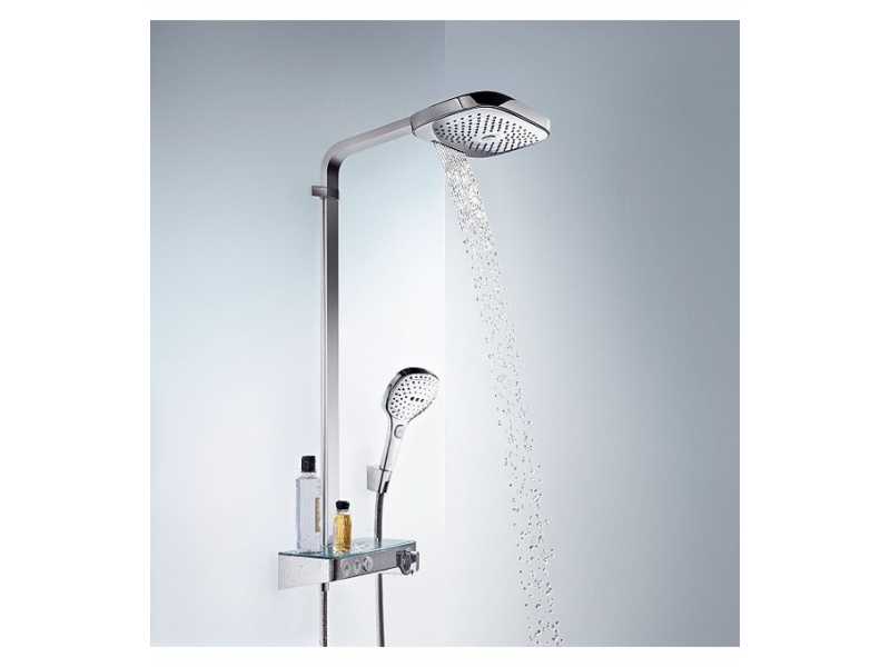 Купить Душевая система с кнопками управления Hansgrohe Raindance Select E Showerpipe 300 3 jet 27127000, хром