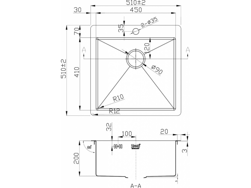 Купить Мойка кухонная Zorg Inox PVD 5151 Grafit