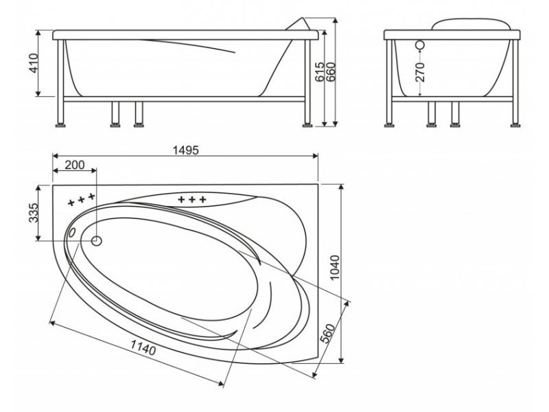 Купить Ванна акриловая BelBagno BB106-150-105 150x105x41 см