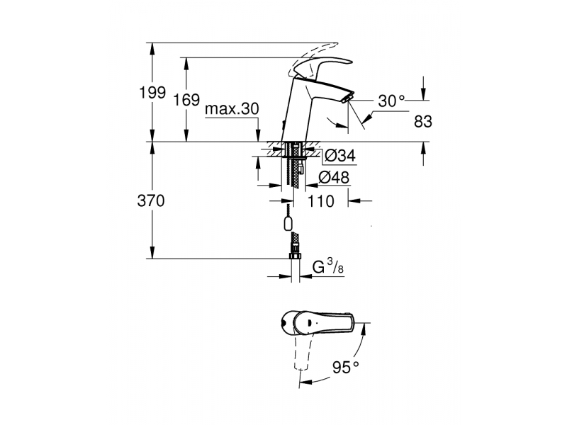 Купить Смеситель Grohe Eurosmart 2339410E для раковины