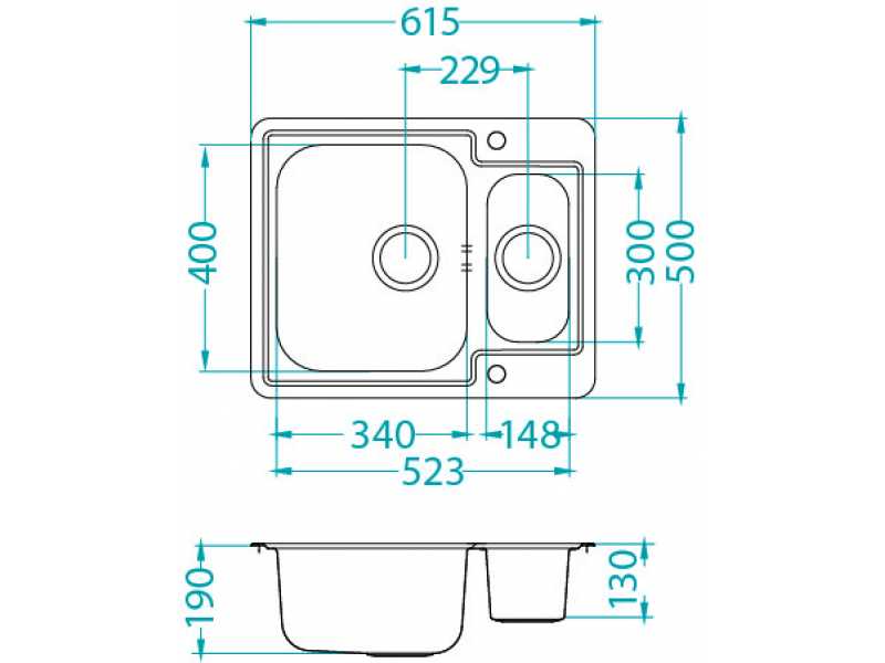 Купить Мойка кухонная Alveus LINE MAXIM 50 LEI-90 610 x 500 1085950