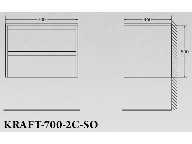 Купить Тумба под раковину BelBagno Kraft KRAFT-700-2C-SO-RGB, подвесная