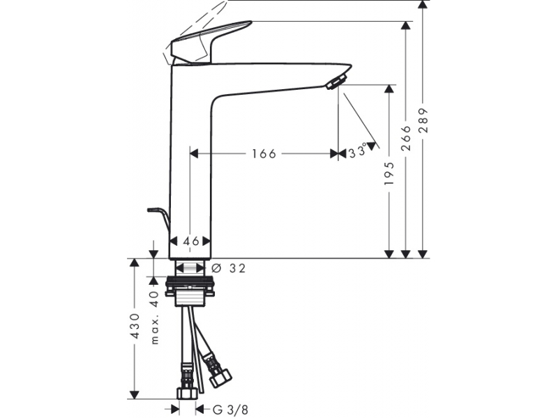 Купить Смеситель для раковины Hansgrohe Logis 71090000 190 мм