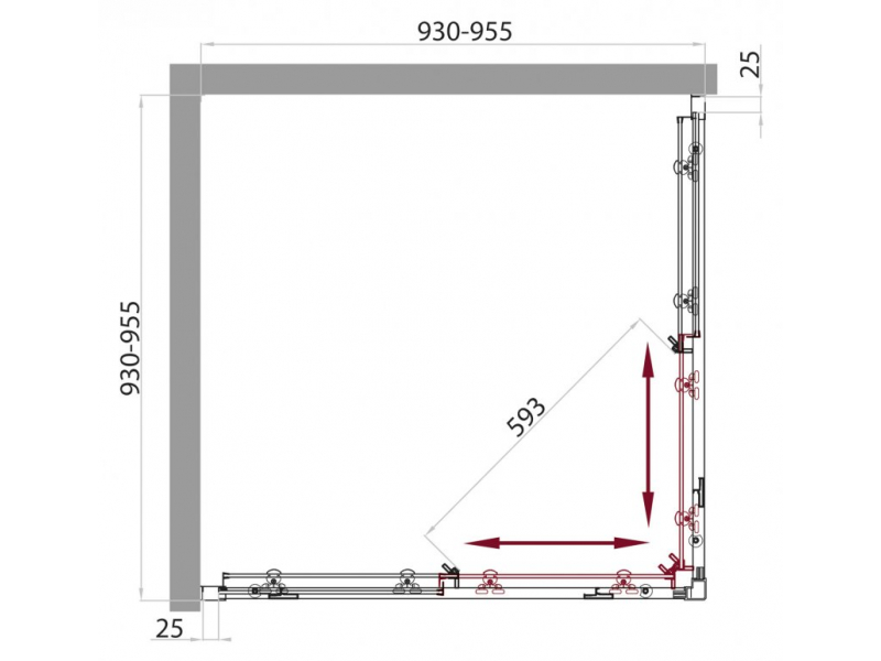 Купить Душевой уголок BelBagno SELA-A-2-95-Ch-Cr, 95 х 95 х 190 см, стекло текстурированное