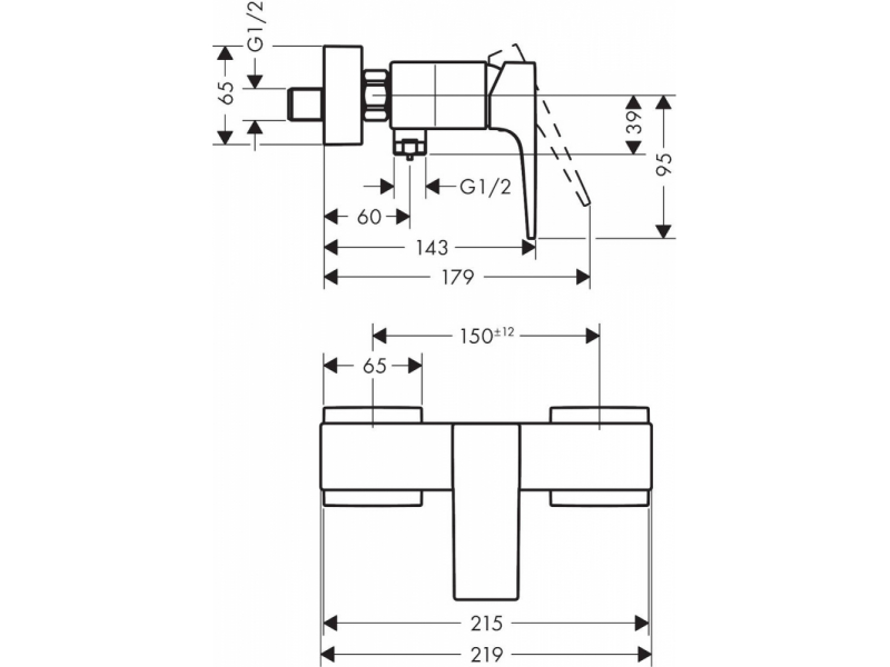 Купить Смеситель Hansgrohe Metropol 32560670 для душа, черный матовый