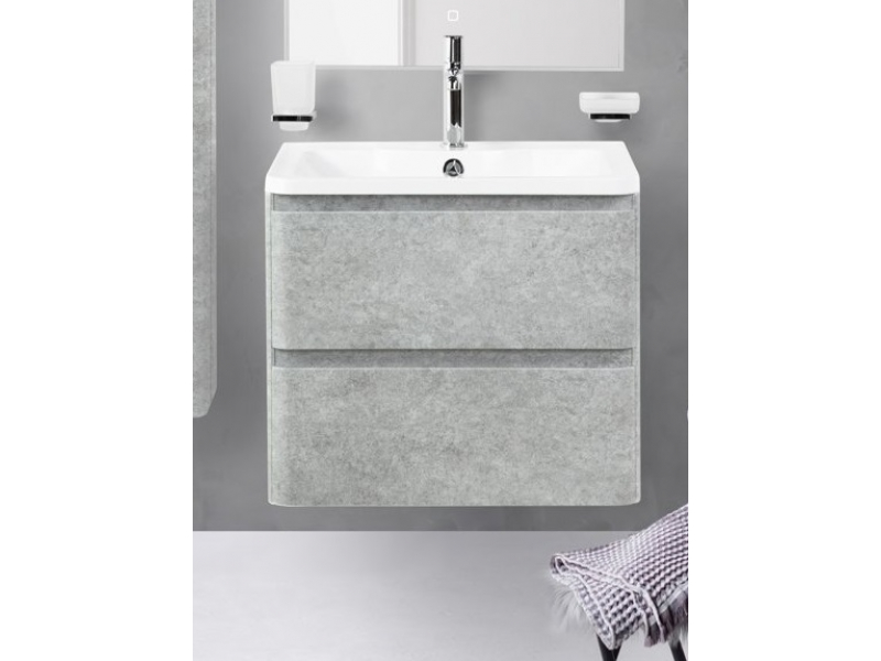 Купить Тумба под раковину Belbagno Albano 60 cм подвесная, Cemento Verona Grigio, ALBANO-600-2C-SO-CVG