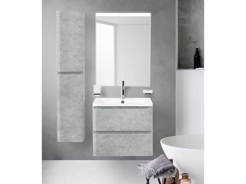 Купить Тумба под раковину Belbagno Albano 60 cм подвесная, Cemento Verona Grigio, ALBANO-600-2C-SO-CVG