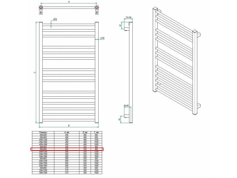 Купить Полотенцесушитель электрический Grota Classic 53 x 90 см, ширина 53 см, высота 90 см, крашеный белый