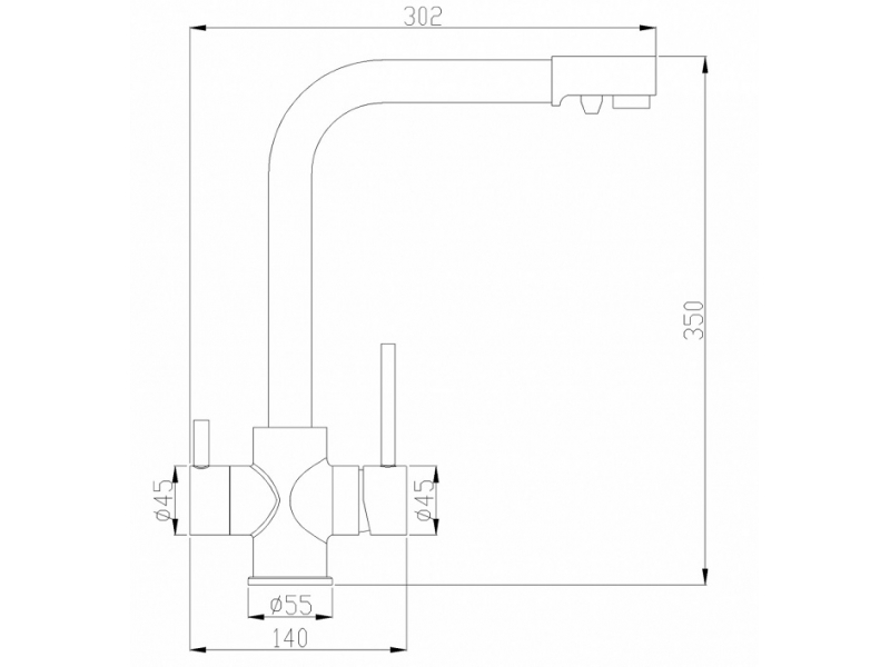 Купить Смеситель Zorg Steel Hammer SH 552 CR для кухни под фильтр, хром