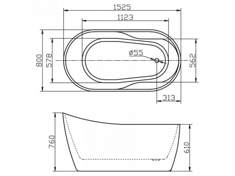 Купить Ванна акриловая BelBagno BB301 150 x 80 см