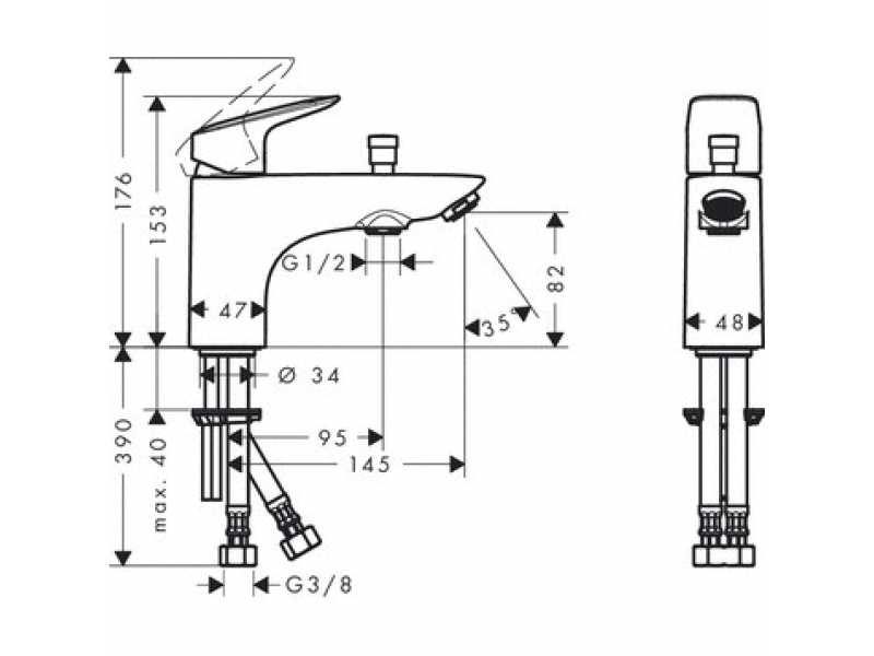 Купить Смеситель Hansgrohe Logis 71312000 для ванны, на борт ванны