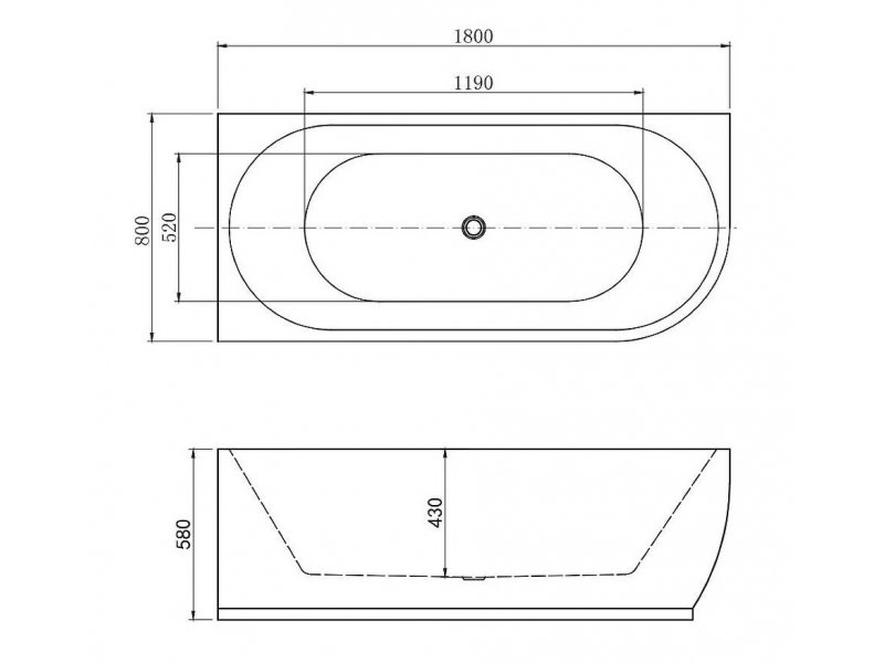 Купить Ванна акриловая Aquanet Family Elegant B 180 x 80 см, правая, белый глянцевый, 260049