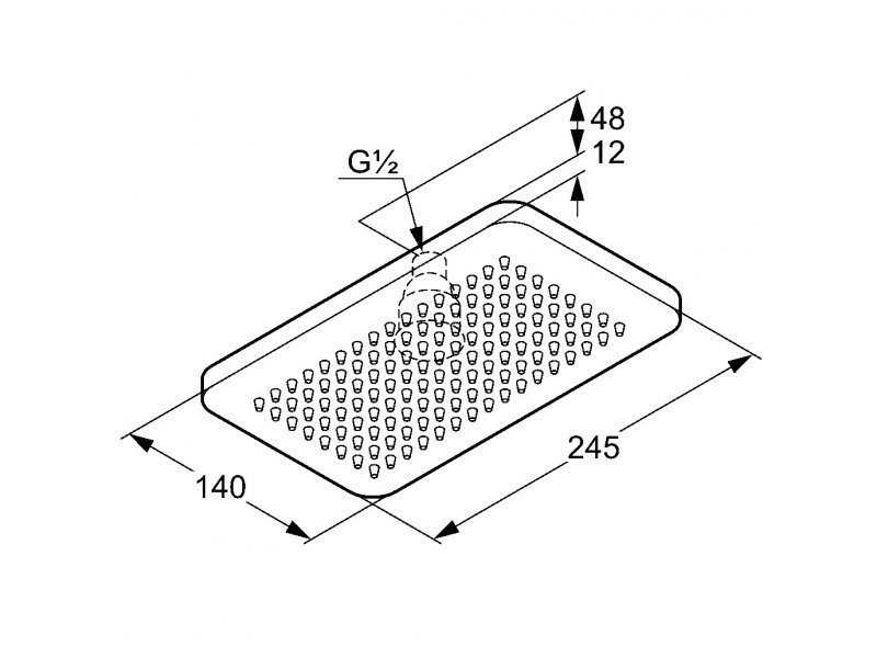 Купить Верхний душ Kludi A-Qa 4940205-00, 14 x 24.5 см, 1 режим струи, без держателя