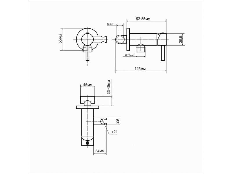 Купить Смеситель RGW Shower Panels SP-205, 301405205-01, для гигиенического душа, хром