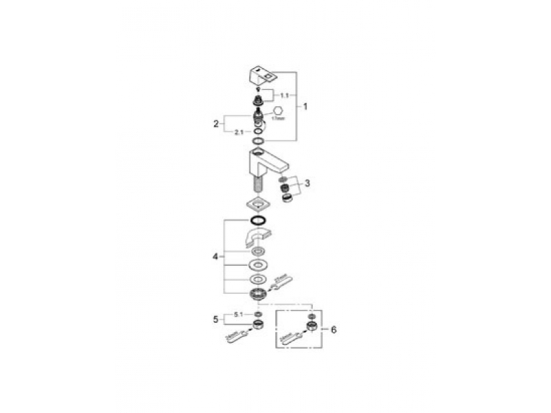 Купить Вертикальный вентиль Grohe Eurocube 23137000, XS-Size