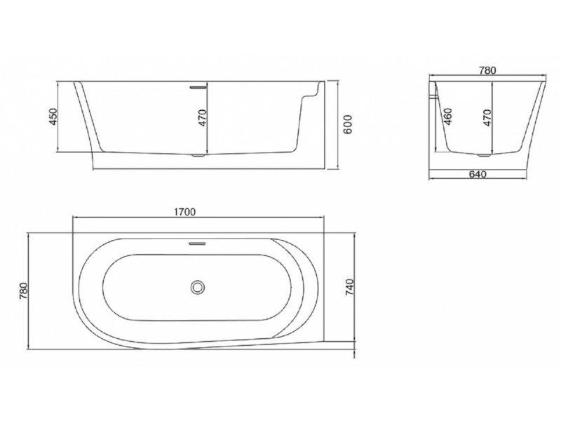 Купить Ванна акриловая BelBagno BB410-1700-780-L/R, 170 х 80 см