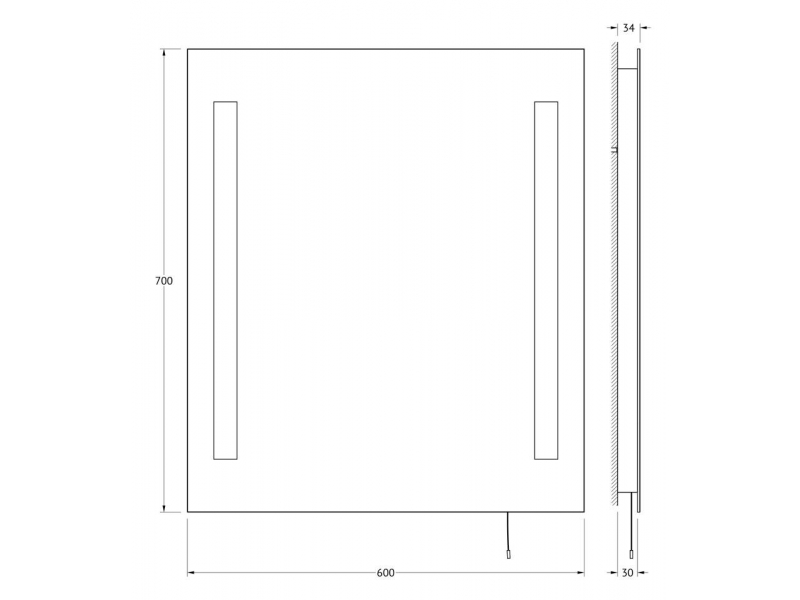 Купить Зеркало Ellux Linea LIN-A2 Led со встроенными светильниками