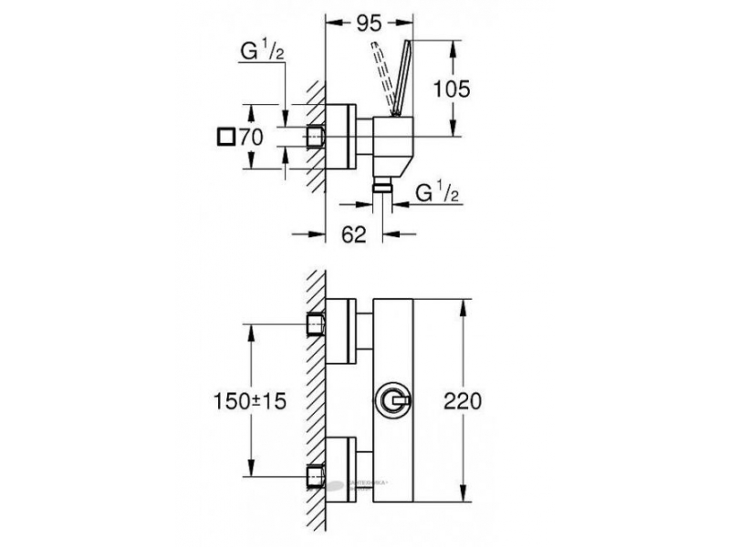 Купить Смеситель Grohe Eurocube Joy 23665000 для душа с подключением шланга