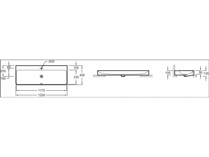 Купить Накладная раковина Jacob Delafon Vox EVA112-00 120х45 см