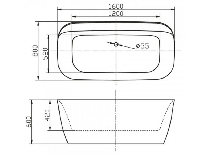 Купить Ванна акриловая BelBagno BB303 160 x 80 см