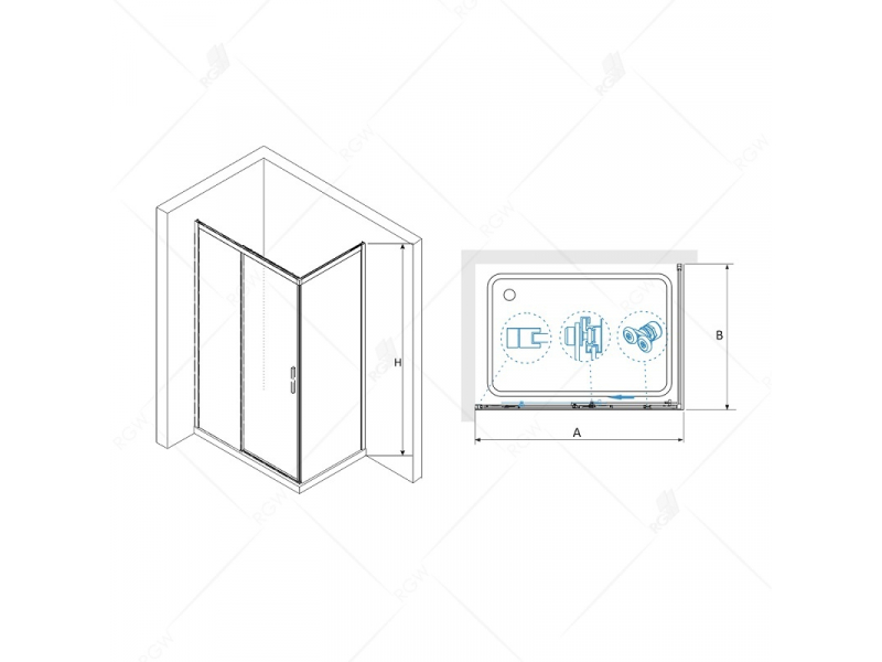 Купить Душевой уголок RGW LE-41, 34124193-11, 130 х 90 x 195 см, стекло прозрачное, профиль хром