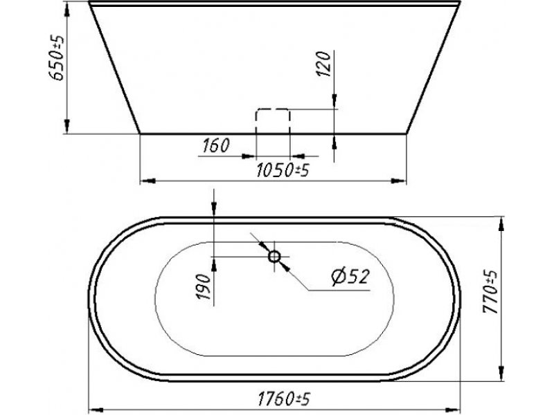 Купить Ванна из искусственного камня Фэма Грация 176 x 77 см