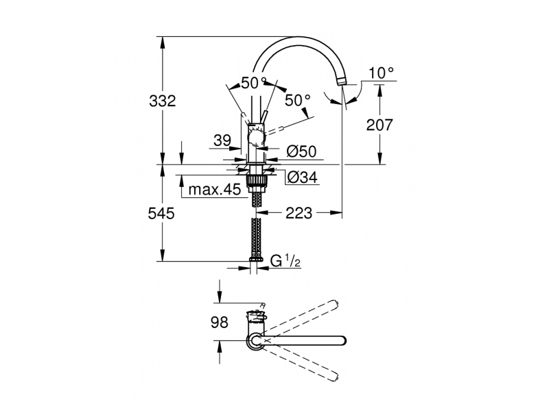 Купить Смеситель Grohe BauClassic 31234000 для кухонной мойки