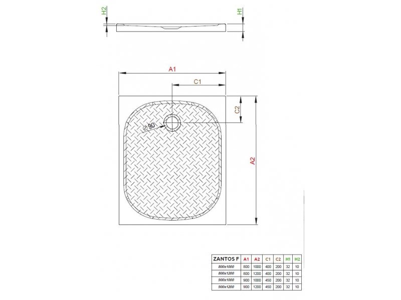 Купить Поддон для душа Radaway Zantos F, 120 x 80 см, прямоугольный, M3ZNF1280-06