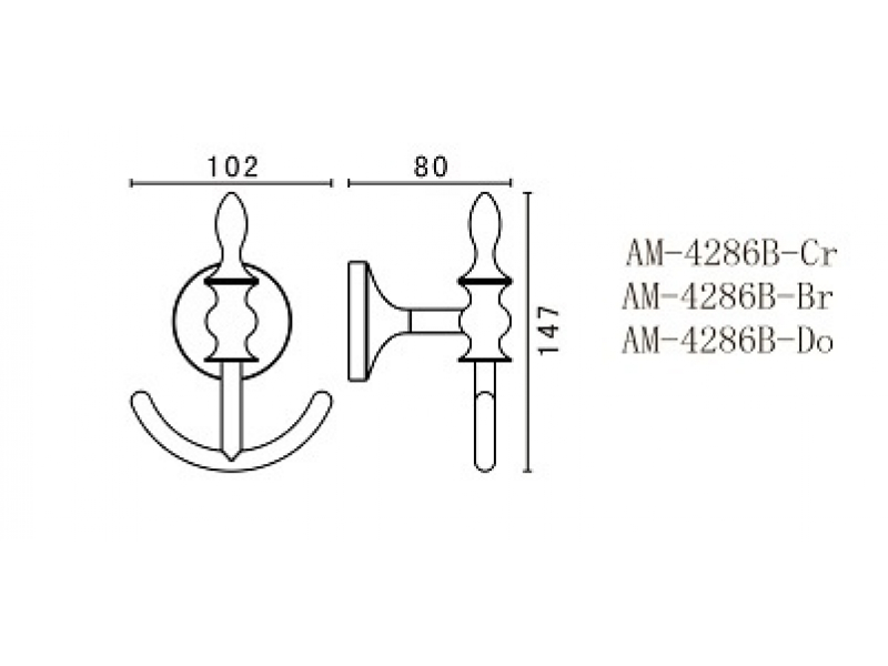 Купить Крючок Art&Max Bohemia AM-E-4286B-Br, бронза