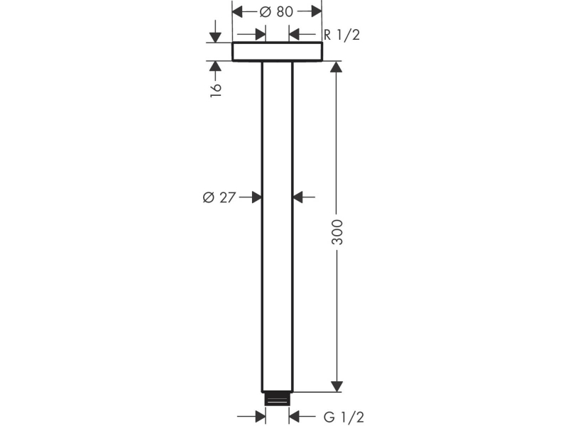 Купить Потолочное подсоединение S Hansgrohe 27389990, золото