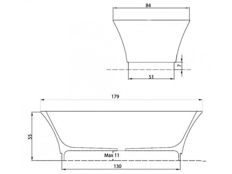 Купить Ванна ArtCeram Livingtec JZW001, 180 х 85 х 55 см