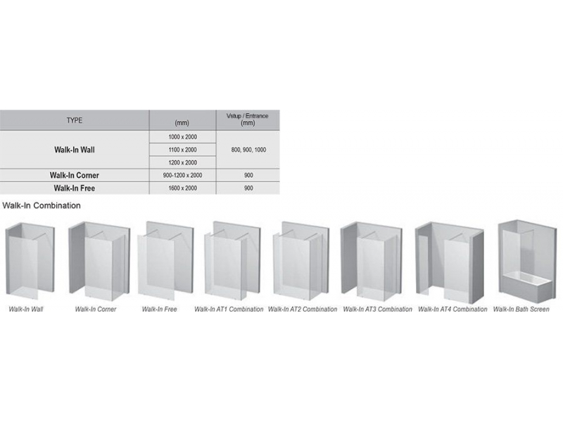 Купить Душевая стенка Ravak Walk-In Wall ST 1000, 100 см, блестящий/транспарент, GW9WA0C00Z1