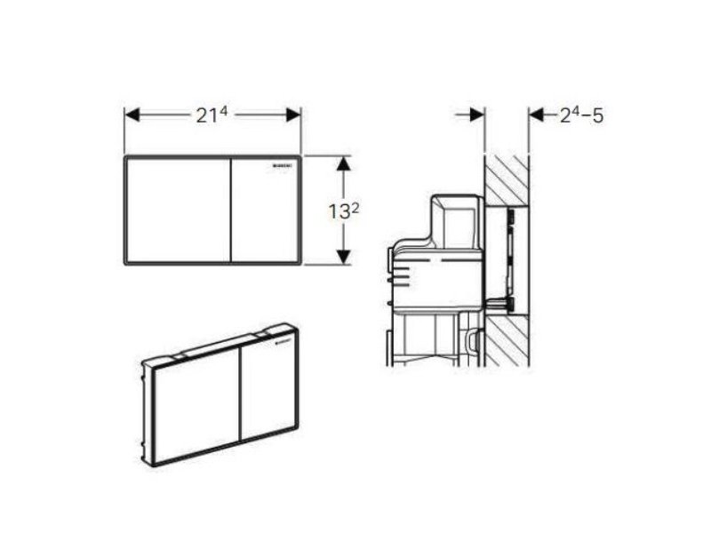 Купить Клавиша Geberit Sigma Type 60 115.640.GH.1, двойной смыв, цинковое литье, хром полированный