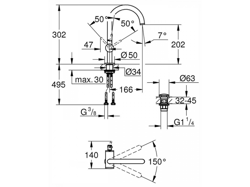 Купить Смеситель Grohe Atrio New 32042003 для раковины