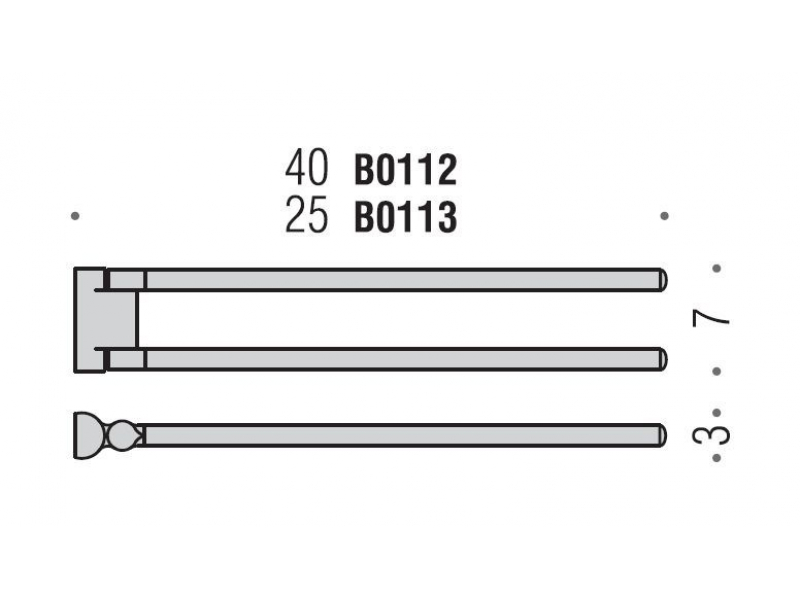 Купить Двойной полотенцедержатель Colombo LUNA B0112, 40 см, хром