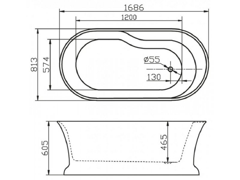 Купить Ванна акриловая BelBagno BB300 170 x 80 см