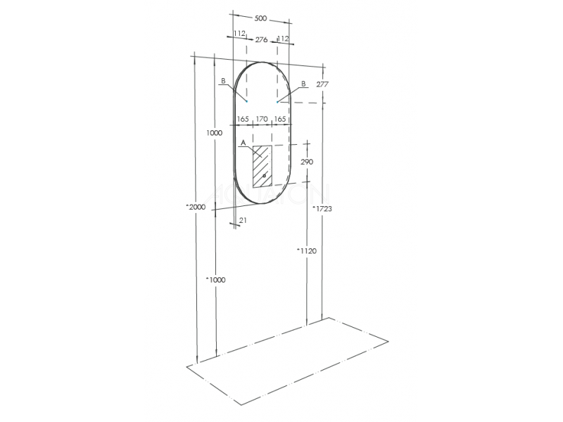 Купить Зеркало Акватон Альто 50 x 100 см c подсветкой, белый, 1A256402A1010