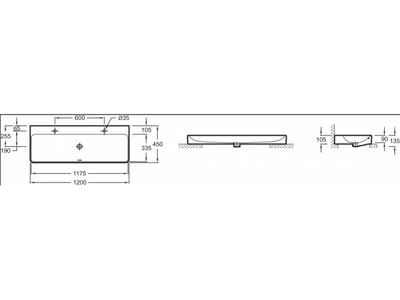 Купить Раковина накладная Jacob Delafon Vox EVA122-00 120 х 45 см