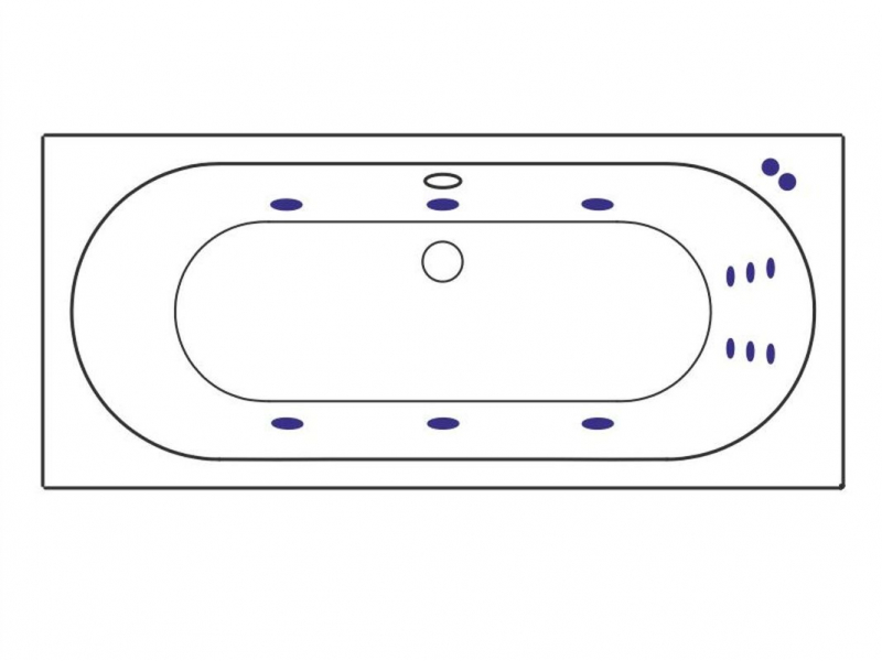 Купить Ванна гидромассажная Excellent Oceana 180 x 80 см, LINE, хром