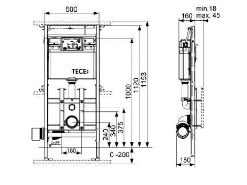 Купить Инсталляция TECE TECElux 200 9600200 для унитаза