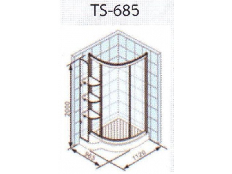 Купить Душевой уголок Appollo TS-685/686, 112 х 96 х 200 см, стекло прозрачное